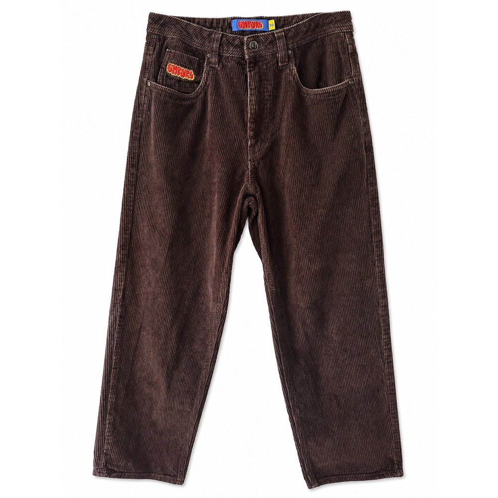 Empyre Relax Wide Wale Corduroy Jeans Skater Baggy Wide Leg Y2K Dark Brown 30